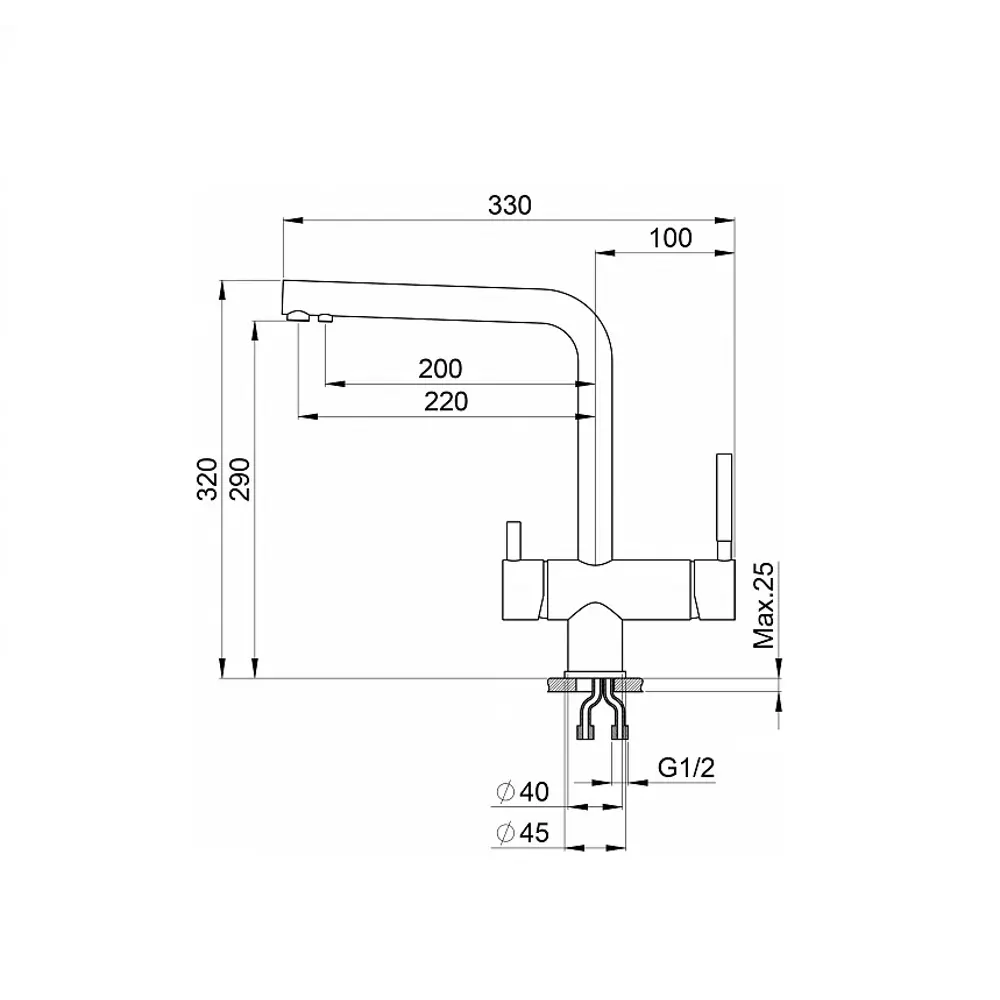 Фото 2 Смеситель Weissgauff WG 23051 черный