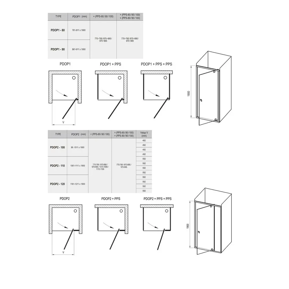 Фото 2 Душевая дверь поворотного типа Ravak Pivot pdop1 90 см, профиль и ручки черные, прозрачное стекло Фото 2 Душевая дверь поворотного типа Ravak Pivot pdop1 90 см, профиль и ручки черные, прозрачное стекло