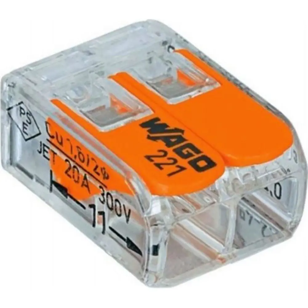 Фото 4 Клемма Wago Compact 450 В 32 А 2 провода 0.14-4 мм² оранжевый 6 шт Фото 4 Клемма Wago Compact 450 В 32 А 2 провода 0.14-4 мм² оранжевый 6 шт