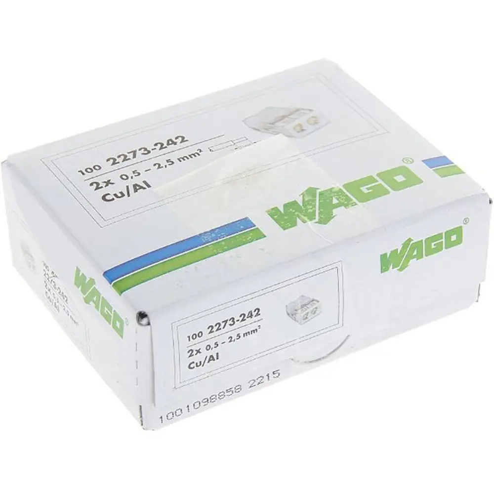 Фото 4 Клемма Wago Compact 450 В 24 А 2 провода 0.5-2.5 мм² с пастой белый, 100 шт Фото 4 Клемма Wago Compact 450 В 24 А 2 провода 0.5-2.5 мм² с пастой белый, 100 шт