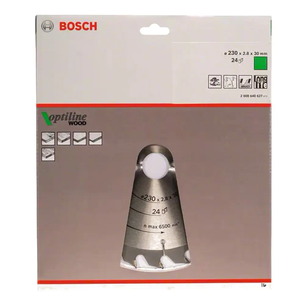 Фото 2 Диск пильный по дереву Bosch 2608640627 24Т 230x30x2.8 мм Фото 2 Диск пильный по дереву Bosch 2608640627 24Т 230x30x2.8 мм
