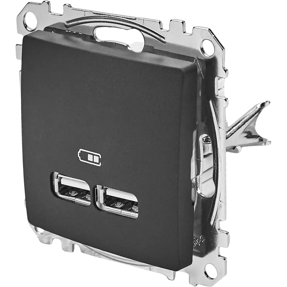 Фото 2 Розетка USB встраиваемая Systeme Electric Sedna, цвет антрацит Фото 2 Розетка USB встраиваемая Systeme Electric Sedna, цвет антрацит