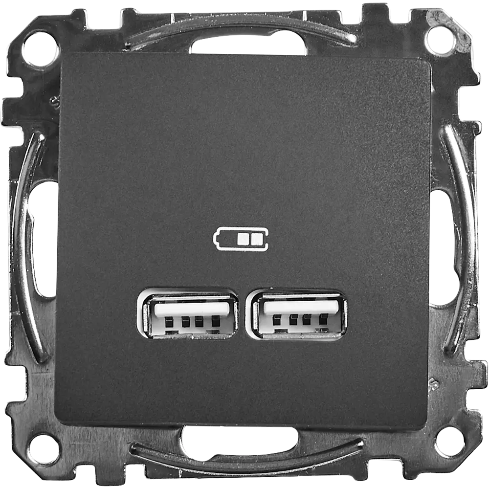 Фото Розетка USB встраиваемая Systeme Electric Sedna, цвет антрацит Фото Розетка USB встраиваемая Systeme Electric Sedna, цвет антрацит