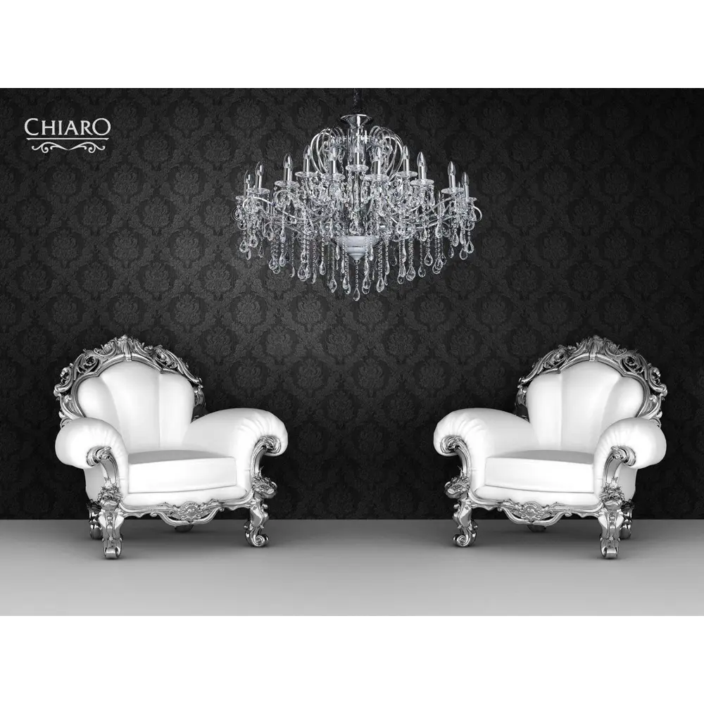 Фото 2 Люстра потолочная CHIARO 458010524, 24 лампы, 54 м², цвет серый