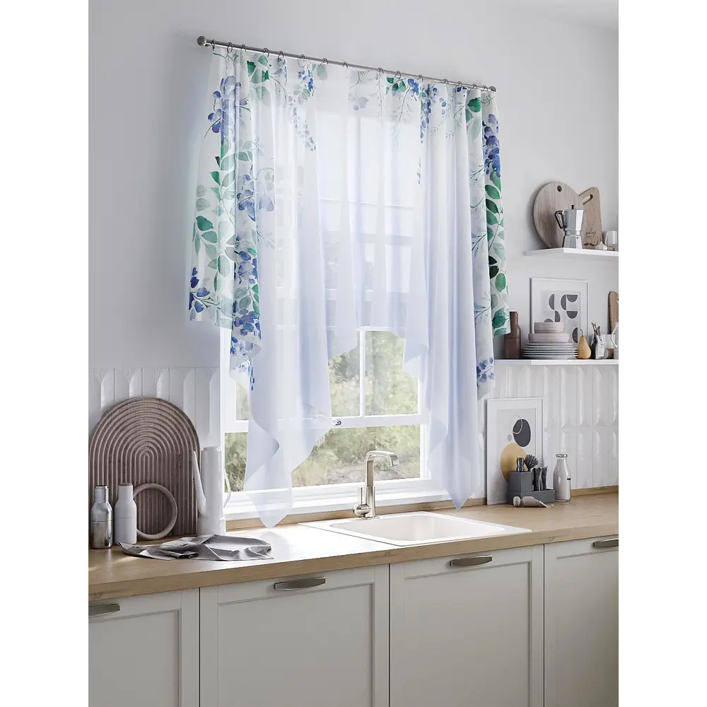 Фото Тюль Comfy Way TD-534290 на шторной ленте, 145x200 см, цвет зеленый Фото Тюль Comfy Way TD-534290 на шторной ленте, 145x200 см, цвет зеленый