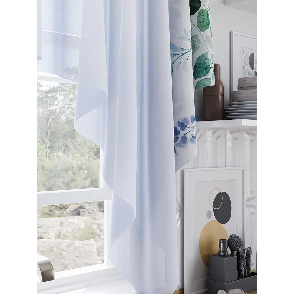 Фото 2 Тюль Comfy Way TD-534290 на шторной ленте, 145x200 см, цвет зеленый Фото 2 Тюль Comfy Way TD-534290 на шторной ленте, 145x200 см, цвет зеленый