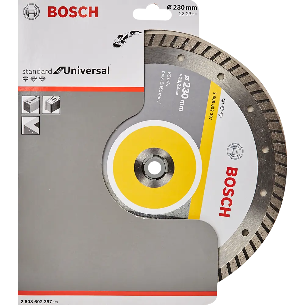 Фото 3 Диск алмазный Bosch Standard for Universal 2608602397 турбо 230x22.2x2 мм Фото 3 Диск алмазный Bosch Standard for Universal 2608602397 турбо 230x22.2x2 мм
