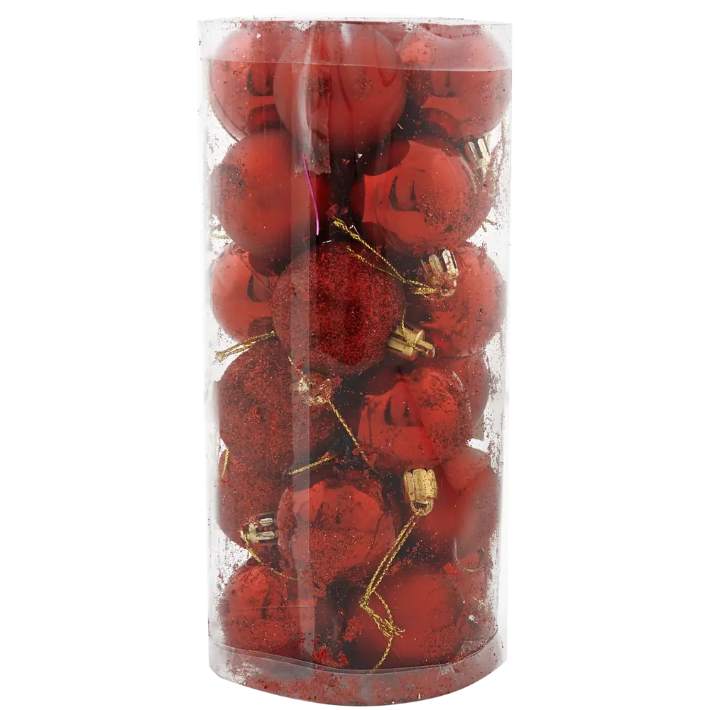 Фото 2 Набор ёлочных шаров 4 см цвет красный, 24 шт. Фото 2 Набор ёлочных шаров 4 см цвет красный, 24 шт.
