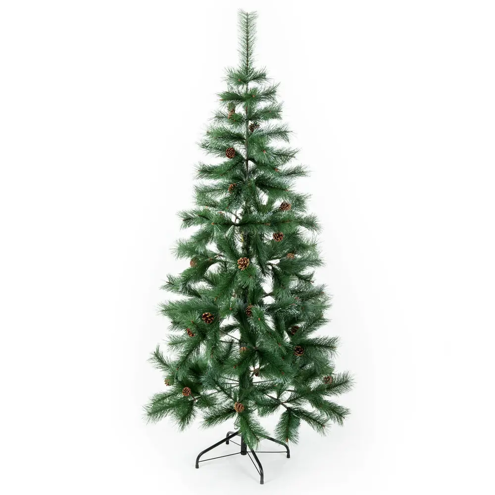 Фото Ель новогодняя искусственная Золотая Сказка 591704, 180см ПВХ зеленый с белым Фото Ель новогодняя искусственная Золотая Сказка 591704, 180см ПВХ зеленый с белым