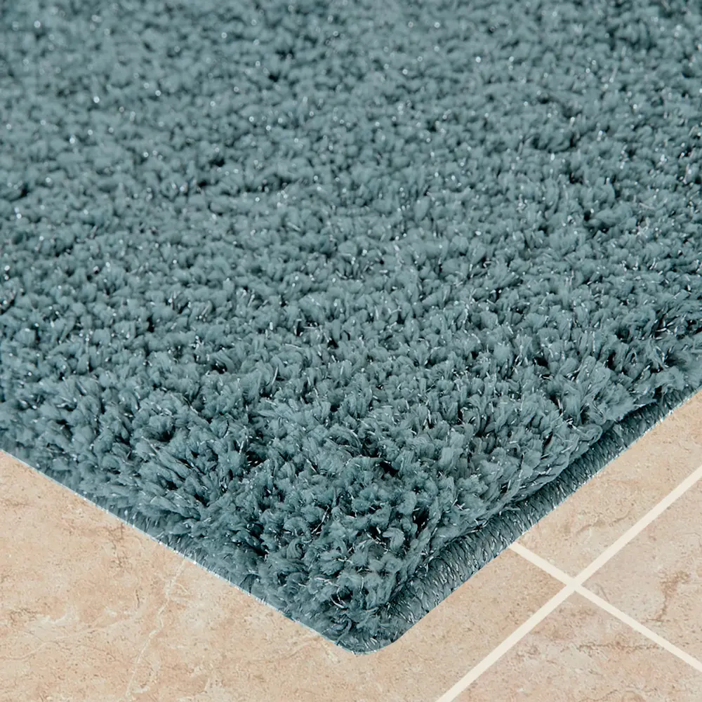 Фото 2 Коврик Shimmer Teal 80x120 см полиэстер/латекс цвет бирюзовый Фото 2 Коврик Shimmer Teal 80x120 см полиэстер/латекс цвет бирюзовый