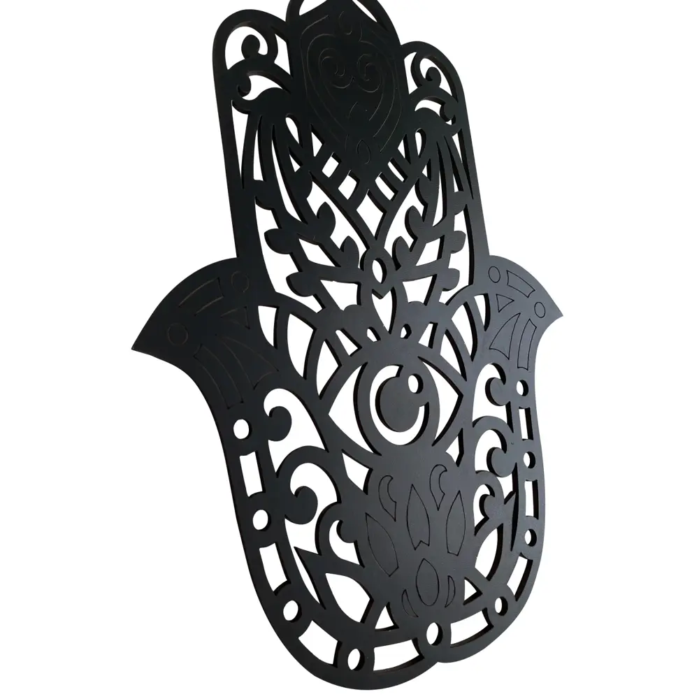 Фото 2 Оберег настенный из дерева "Хамса - Рука Фатимы" черный