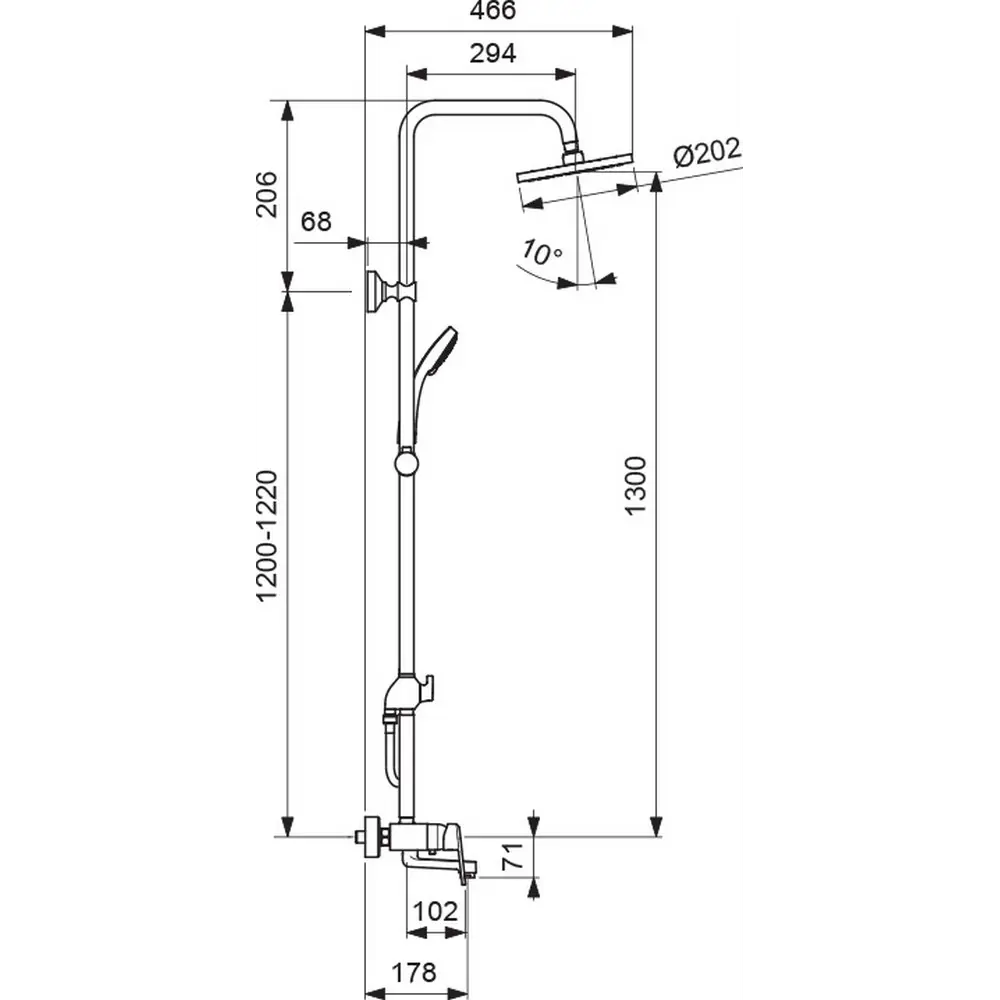 Фото 2 Душевая стойка Vidima Balance BA270AA Фото 2 Душевая стойка Vidima Balance BA270AA