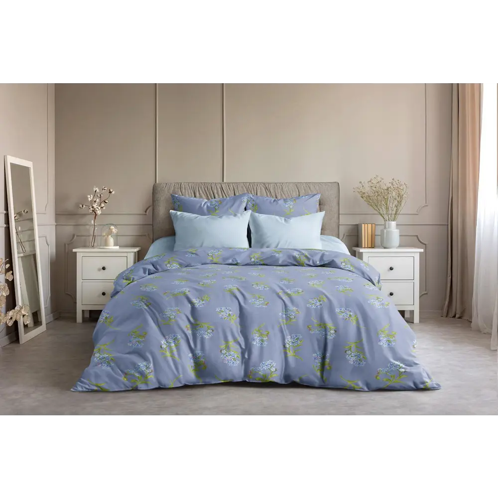 Фото Комплект постельного белья Ночь нежна 4660056129061, евро, поплин Фото Комплект постельного белья Ночь нежна 4660056129061, евро, поплин