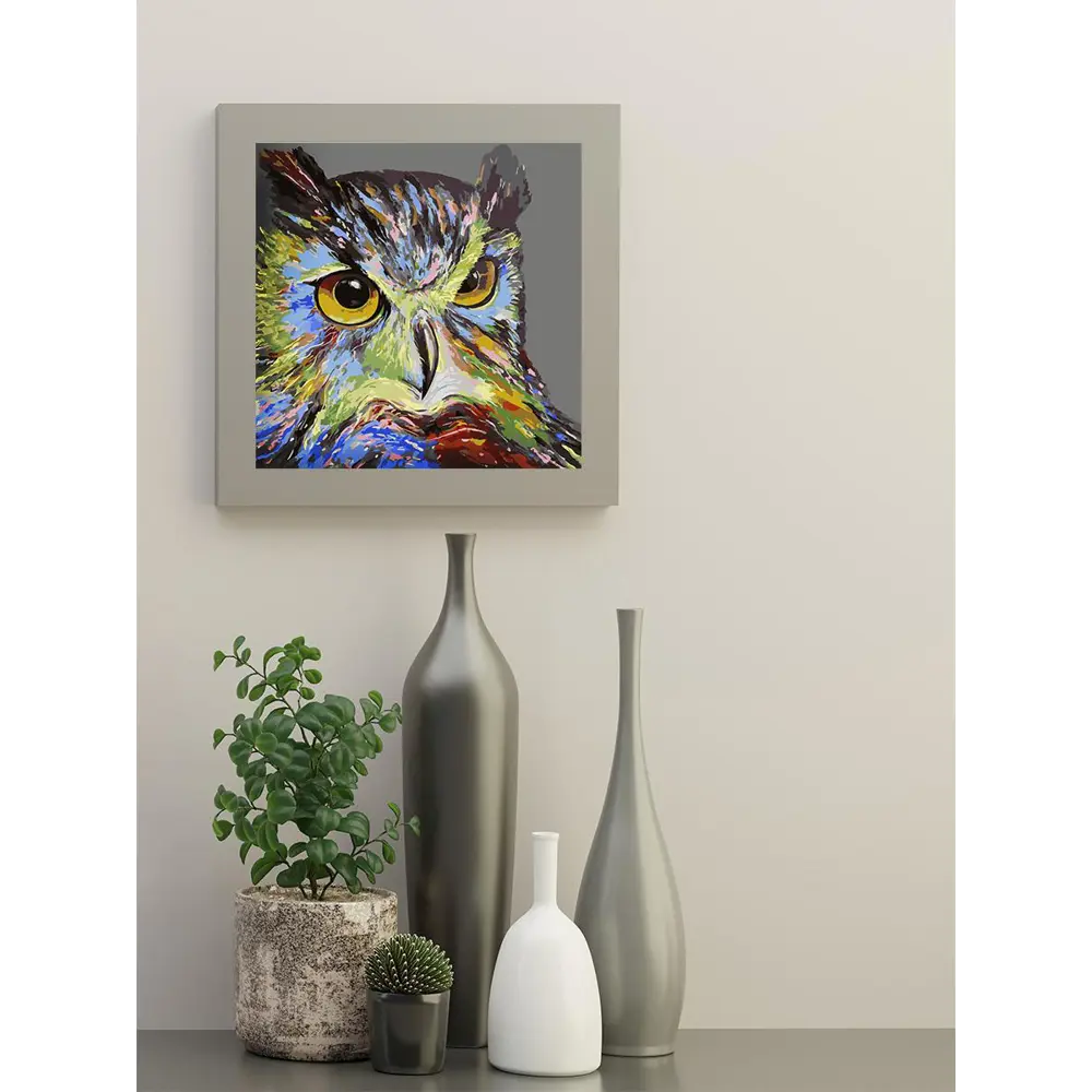 Фото 4 Картина по номерам Color Kit на подрамнике Сова 40x40 Фото 4 Картина по номерам Color Kit на подрамнике Сова 40x40