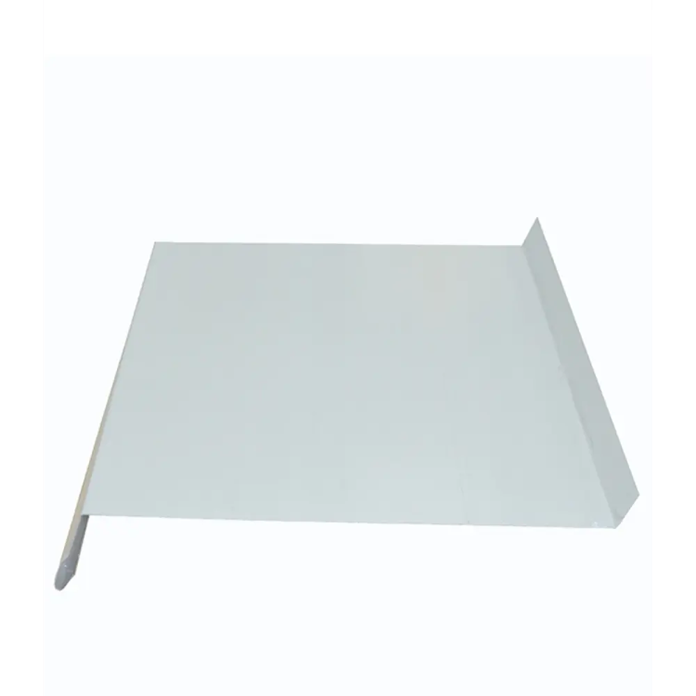 Фото Отлив оцинкованный Отл 1, 1250х80 мм белый Фото Отлив оцинкованный Отл 1, 1250х80 мм белый