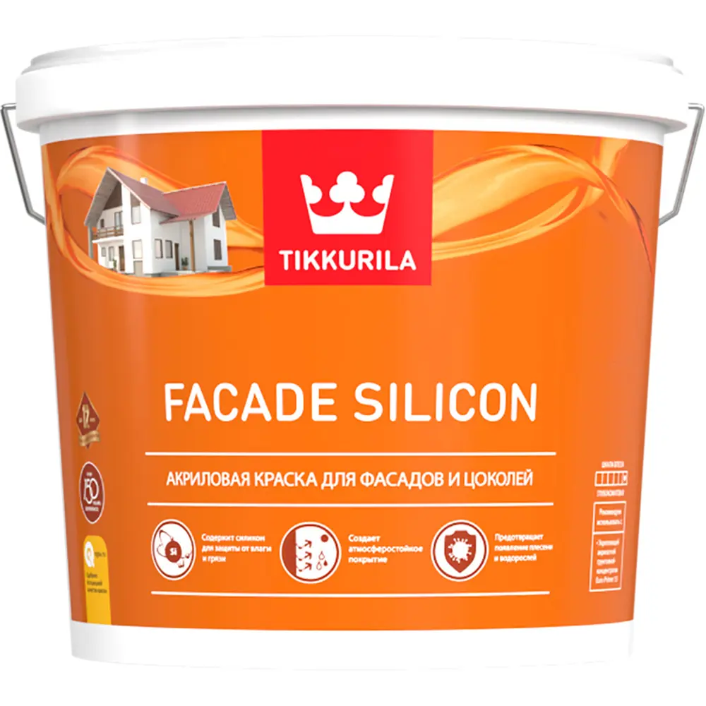 Фото Краска фасадная Tikkurila Facade Silicon База C, прозрачная глубокоматовая, 5 л Фото Краска фасадная Tikkurila Facade Silicon База C, прозрачная глубокоматовая, 5 л