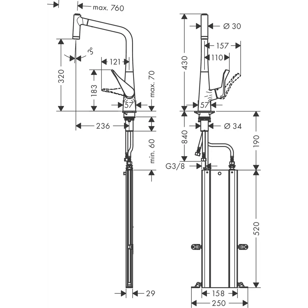 Фото 2 Однорычажный смеситель Hansgrohe цвет хромированный 73801000 Фото 2 Однорычажный смеситель Hansgrohe цвет хромированный 73801000