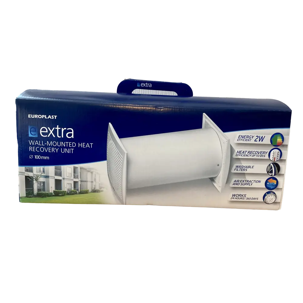 Фото 2 Вентиляционный комплект с рекуператором и выключателем Europlast EER100WP D100 мм 32 дБ 45 м³/ч цвет белый Фото 2 Вентиляционный комплект с рекуператором и выключателем Europlast EER100WP D100 мм 32 дБ 45 м³/ч цвет белый