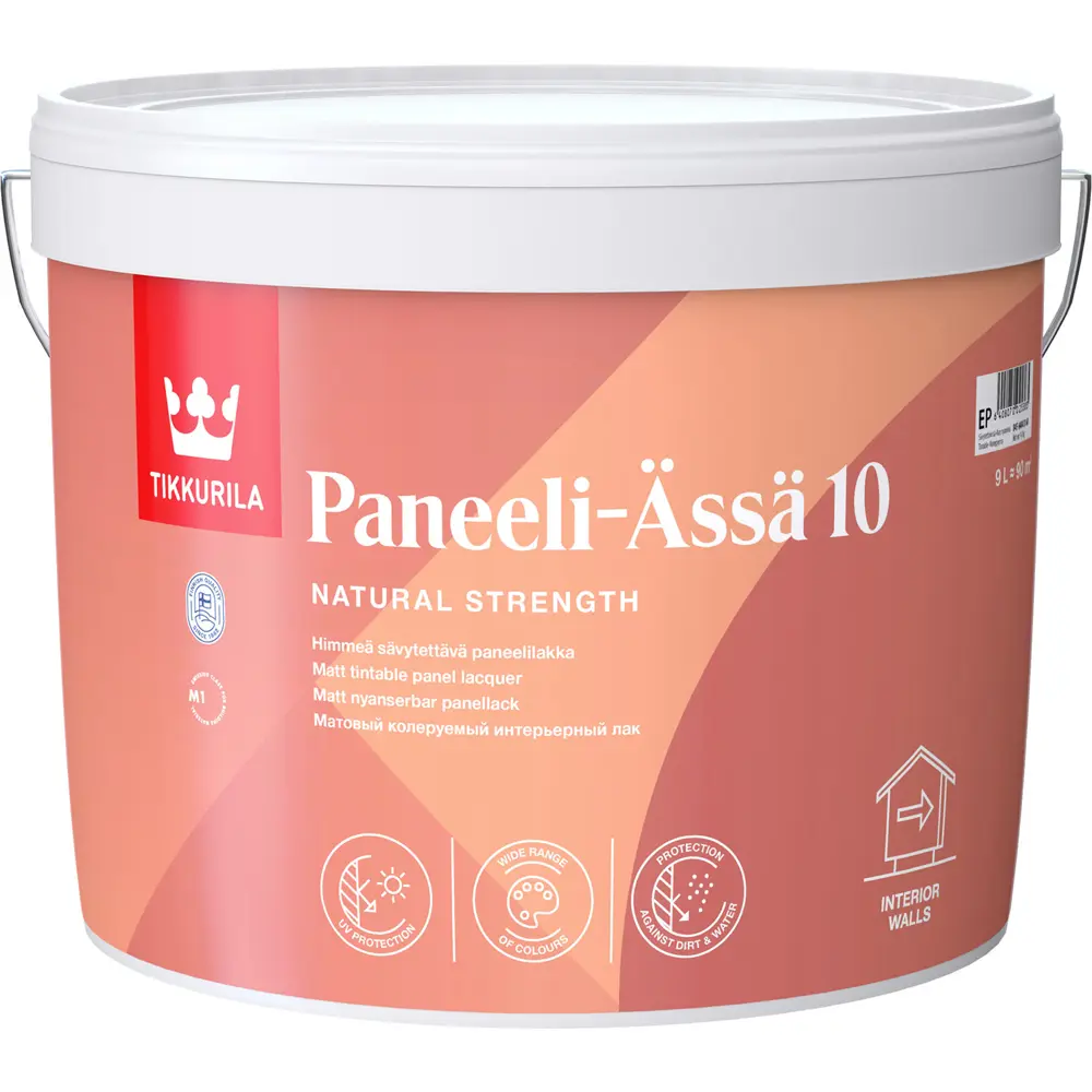 Фото Лак интерьерный Tikkurila Paneeli-Assa 10 основа EP матовый, бесцветный, 9 л Фото Лак интерьерный Tikkurila Paneeli-Assa 10 основа EP матовый, бесцветный, 9 л