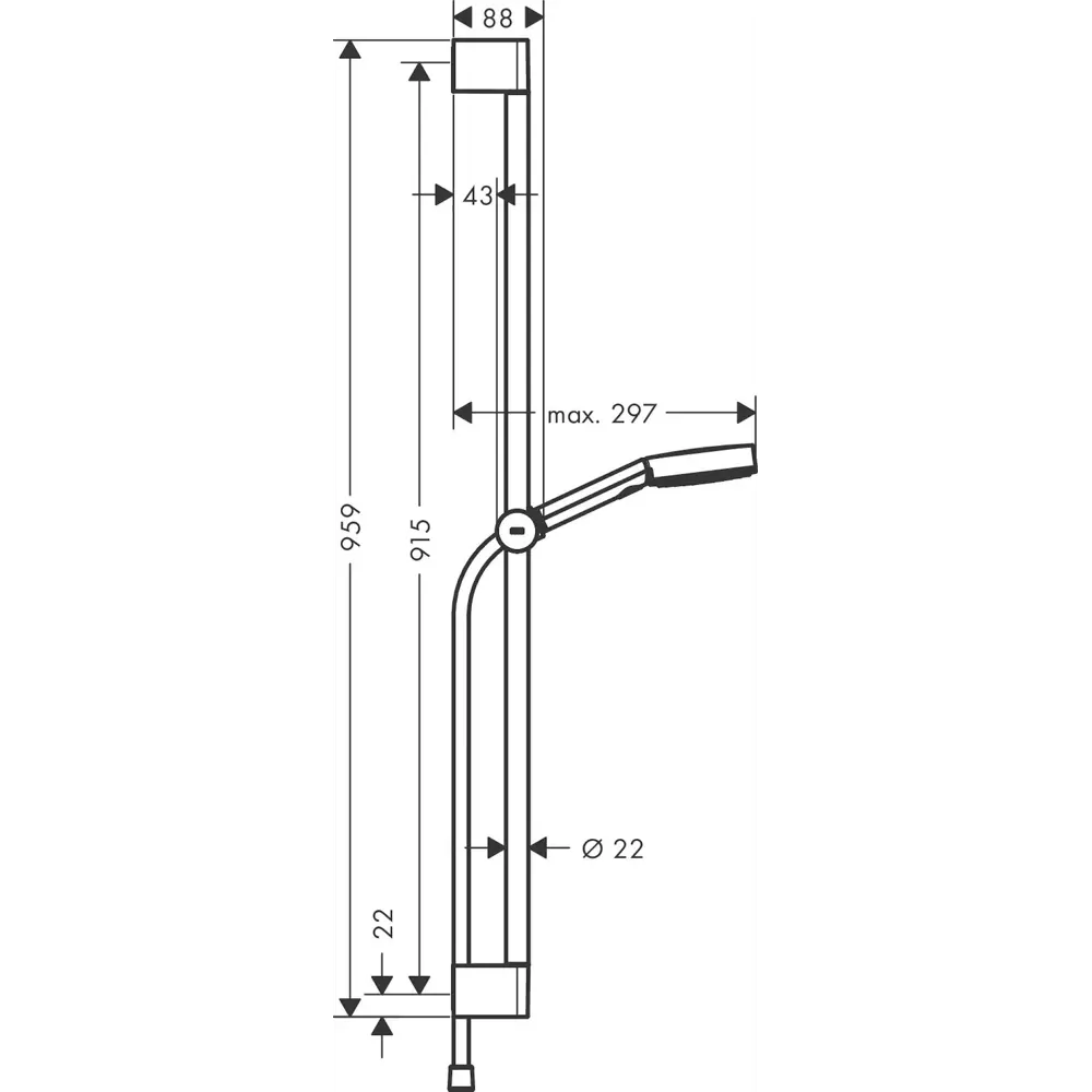 Фото 2 Душевая система Hansgrohe 105 3jet Relaxation 24170700, 95.9 см Матовый Белый Фото 2 Душевая система Hansgrohe 105 3jet Relaxation 24170700, 95.9 см Матовый Белый