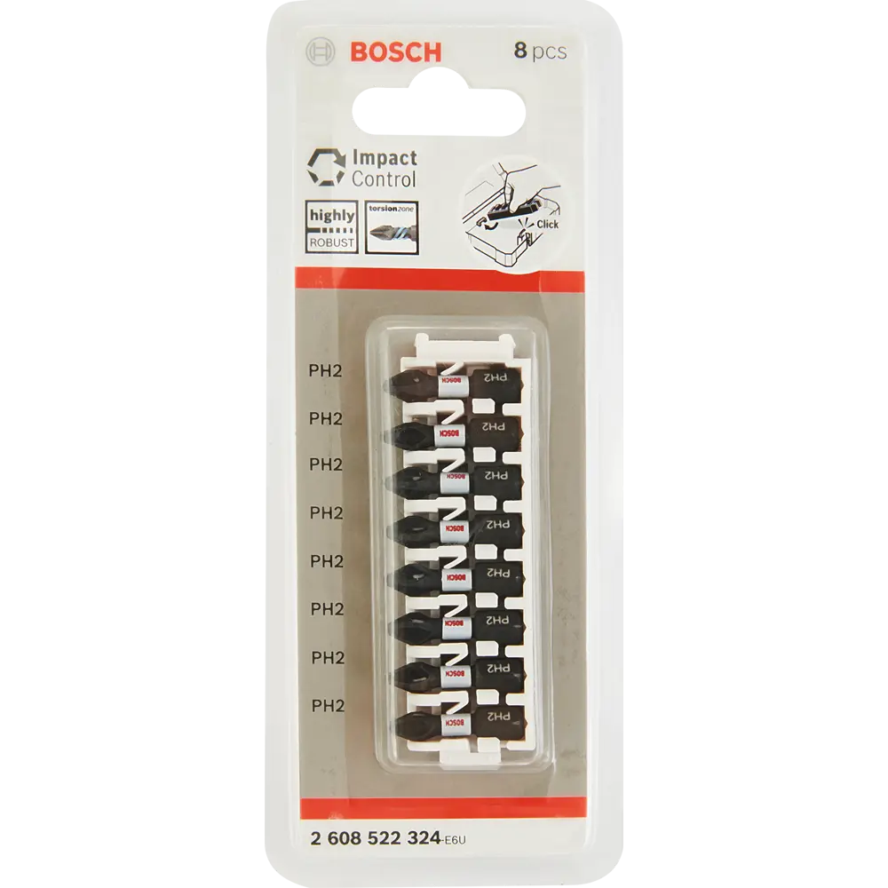 Фото 3 Бита ударная крестовая Bosch Impact Control 2608522324 PH2x25 мм, 8 шт. Фото 3 Бита ударная крестовая Bosch Impact Control 2608522324 PH2x25 мм, 8 шт.