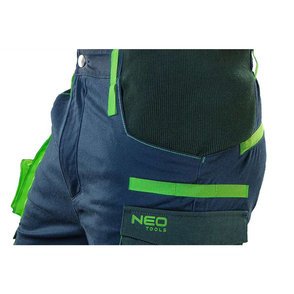 Фото 5 Брюки рабочие Neo Tools Premium темно-синие/зеленые размер L рост 181-184