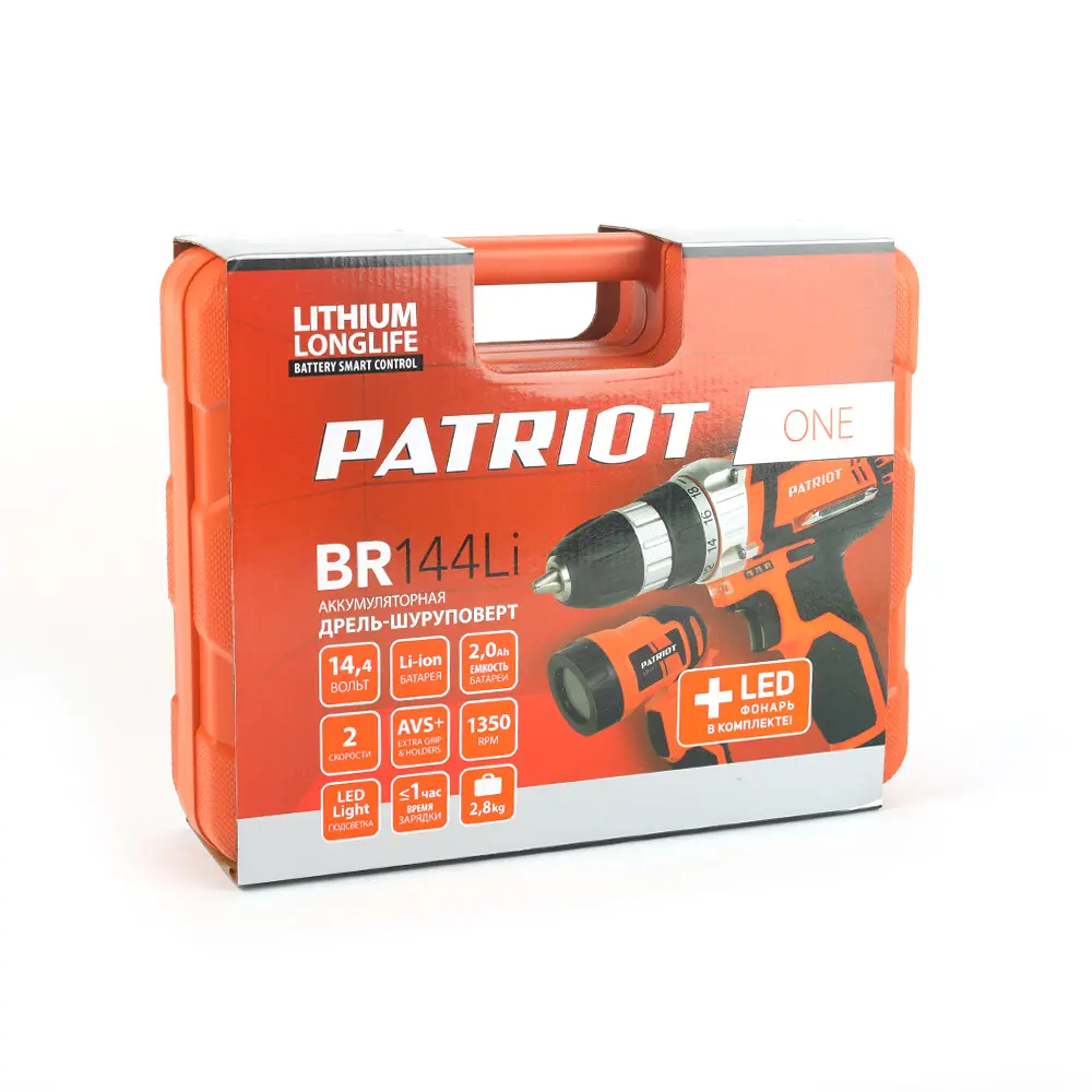 Фото 7 Дрель-шуруповерт аккумуляторная Patriot BR 144 Li LED, 14.4 В Li-Ion 2х2 Ач Фото 7 Дрель-шуруповерт аккумуляторная Patriot BR 144 Li LED, 14.4 В Li-Ion 2х2 Ач