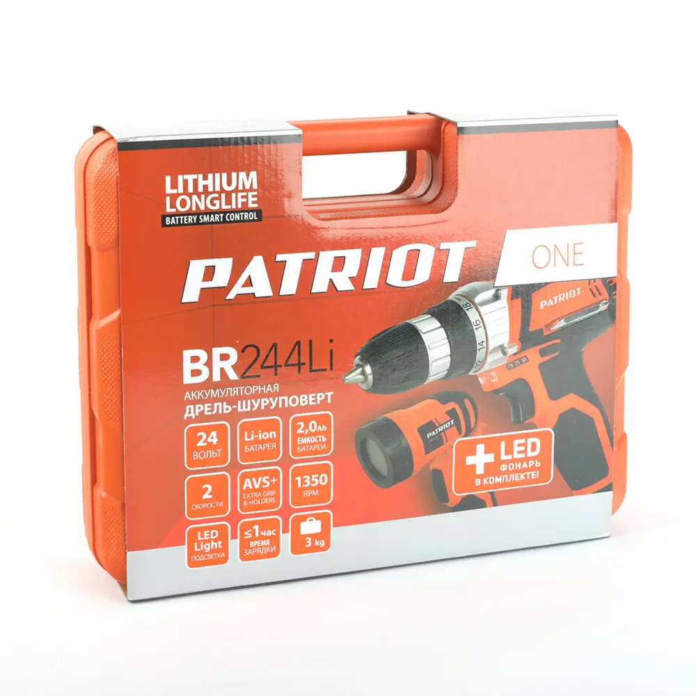 Фото 7 Дрель-шуруповерт аккумуляторная Patriot BR 244 Li LED, 24 В Li-Ion 2х2 Ач Фото 7 Дрель-шуруповерт аккумуляторная Patriot BR 244 Li LED, 24 В Li-Ion 2х2 Ач