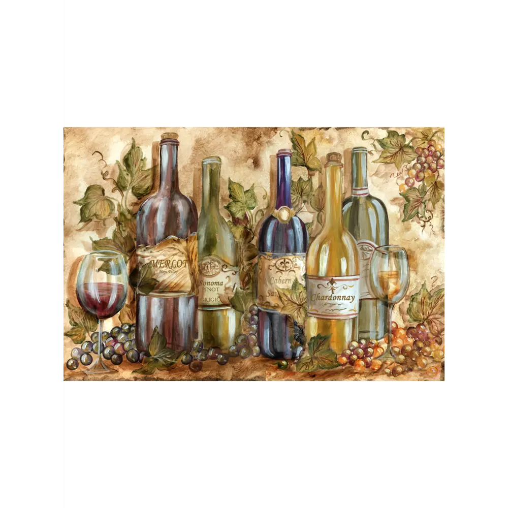 Фото 2 Постер ПростоПостер Винный декупаж 40x50 см в раме