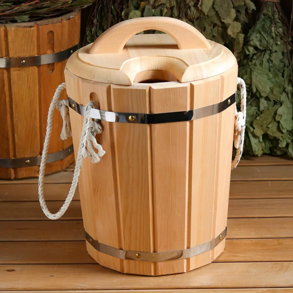 Фото 2 Запарник 10л. Кедр, с крышкой