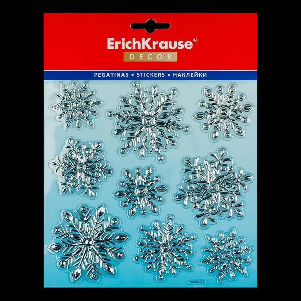 Фото Рождественские наклейки ErichKrause® Decor 46720 23см Серебряный Фото Рождественские наклейки ErichKrause® Decor 46720 23см Серебряный