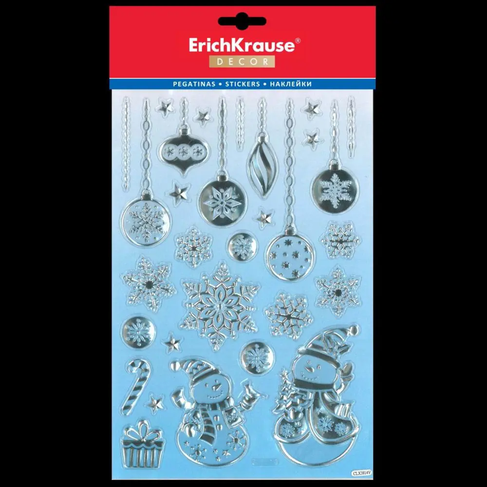 Фото Рождественские наклейки ErichKrause® Decor 45721 25.5см Серебряный Фото Рождественские наклейки ErichKrause® Decor 45721 25.5см Серебряный