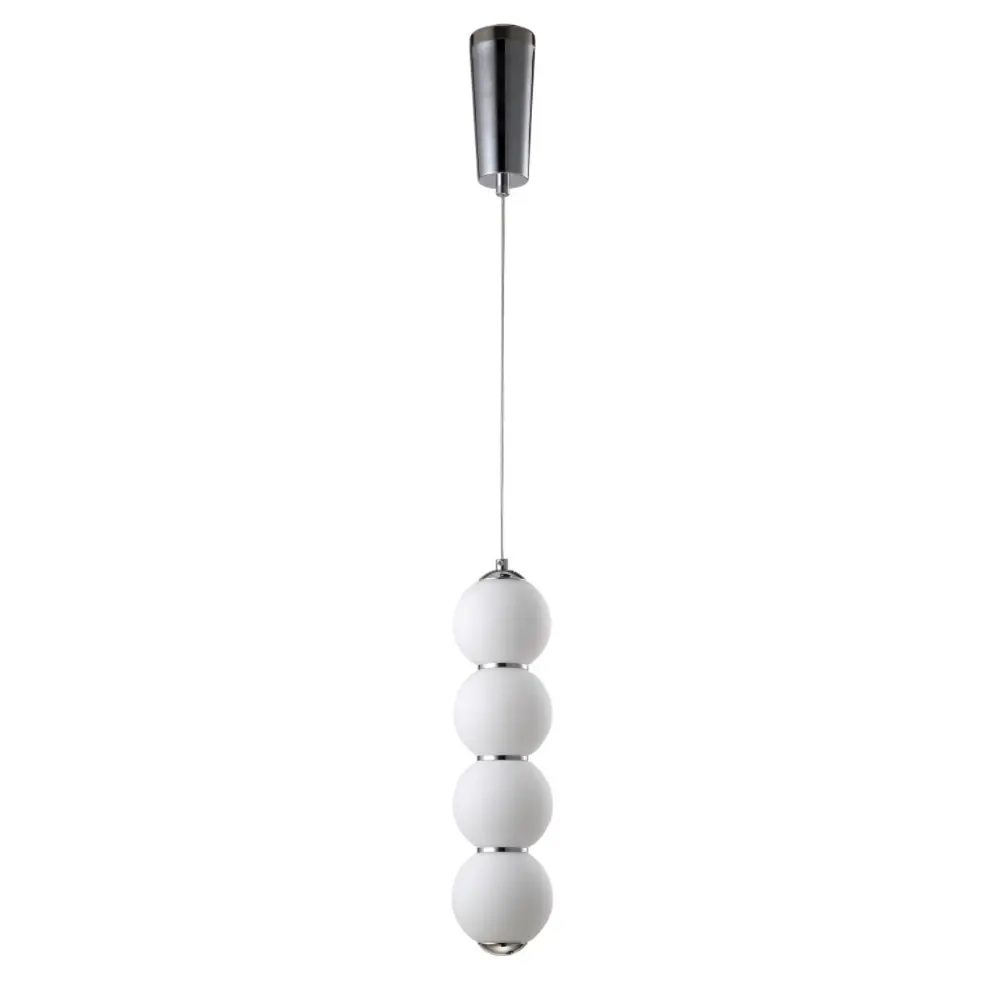 Фото Светильник подвесной светодиодный Crystal Lux DESI DESI SP4 CHROME/WHITE 6 м² теплый белый свет цвет хром