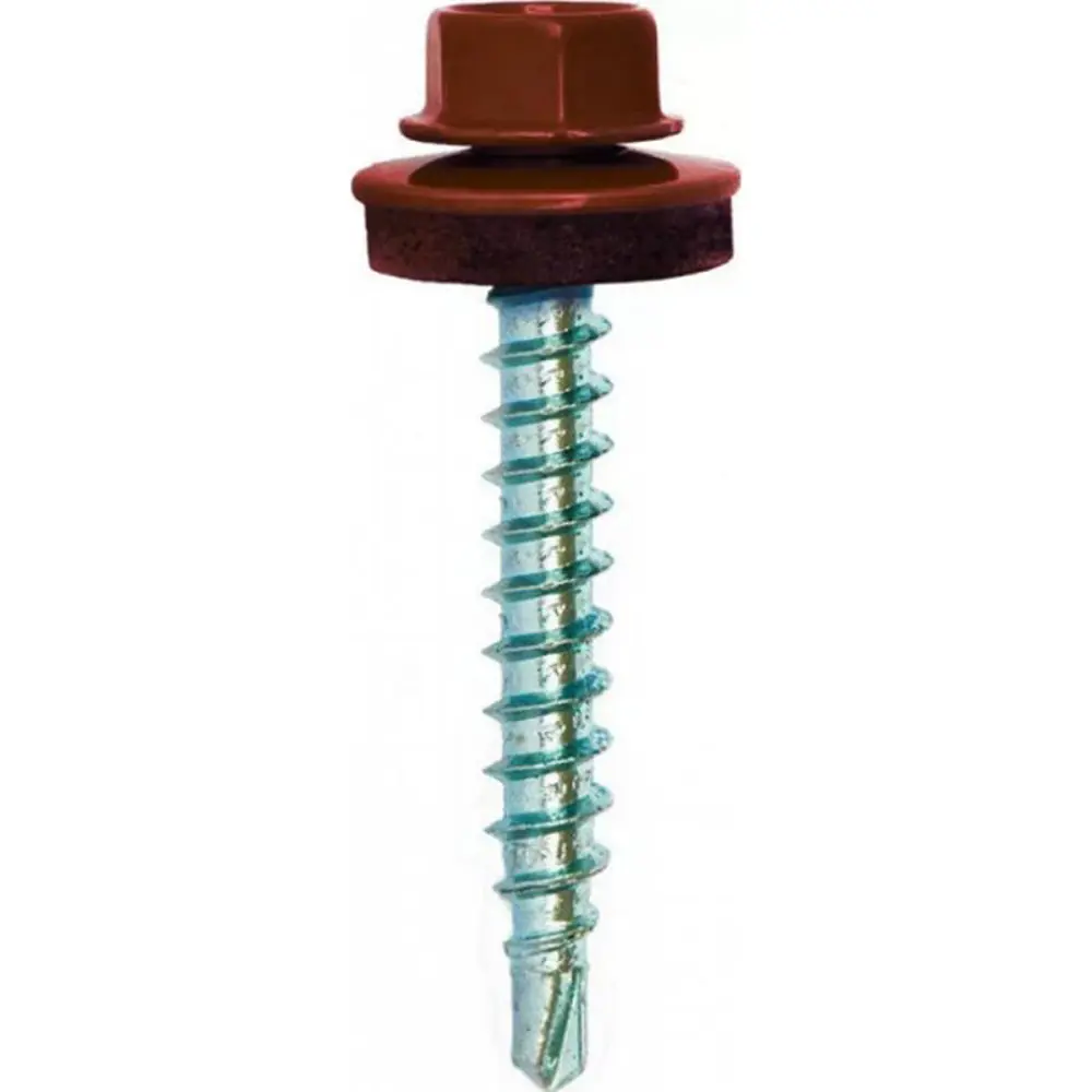 Фото 5 Саморезы для металла оцинкованные Grand Line 4.8х29 мм RAL 3009, 250 шт