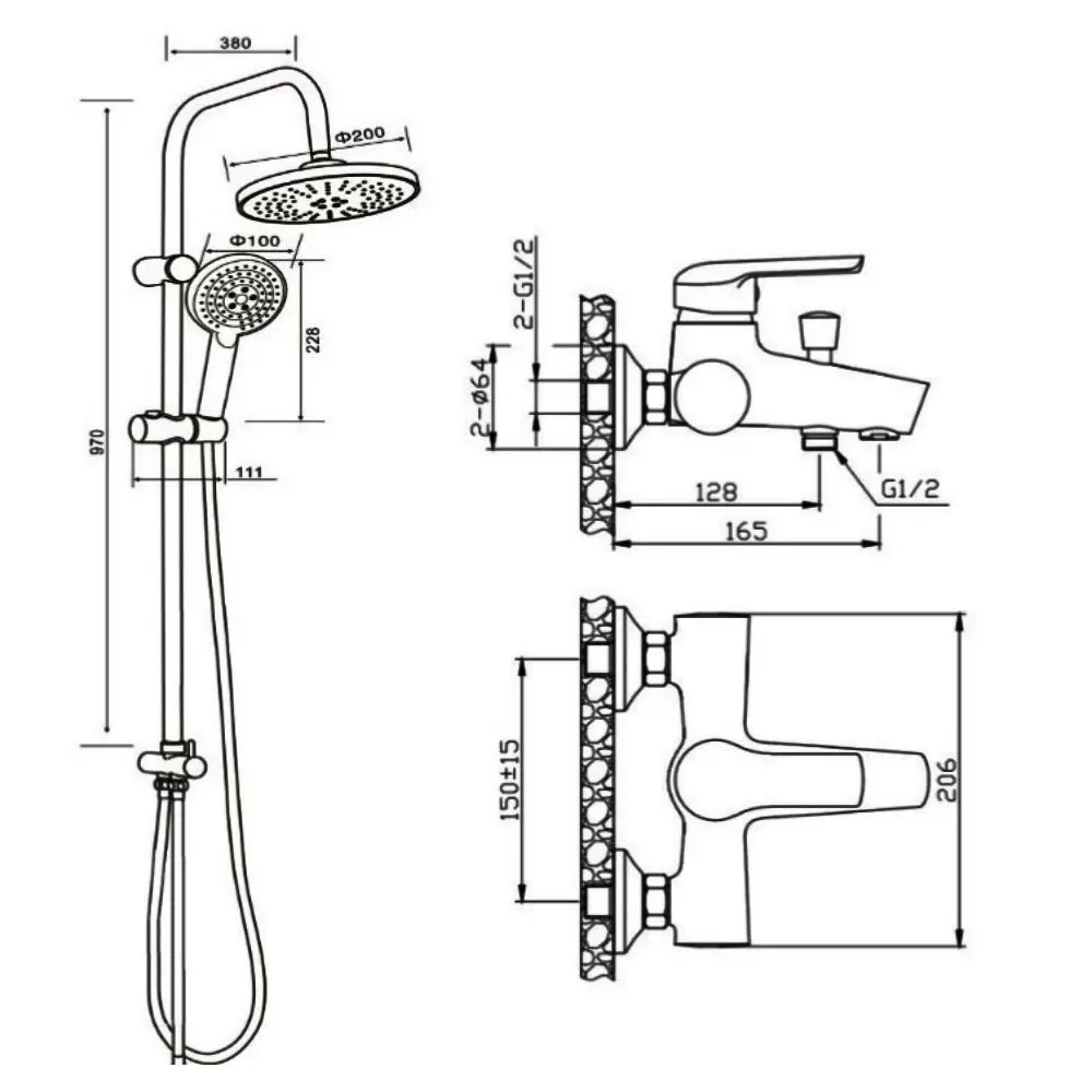 Фото 4 Душевая стойка Orange Tony M54-933cr смеситель с изливом, хром Фото 4 Душевая стойка Orange Tony M54-933cr смеситель с изливом, хром