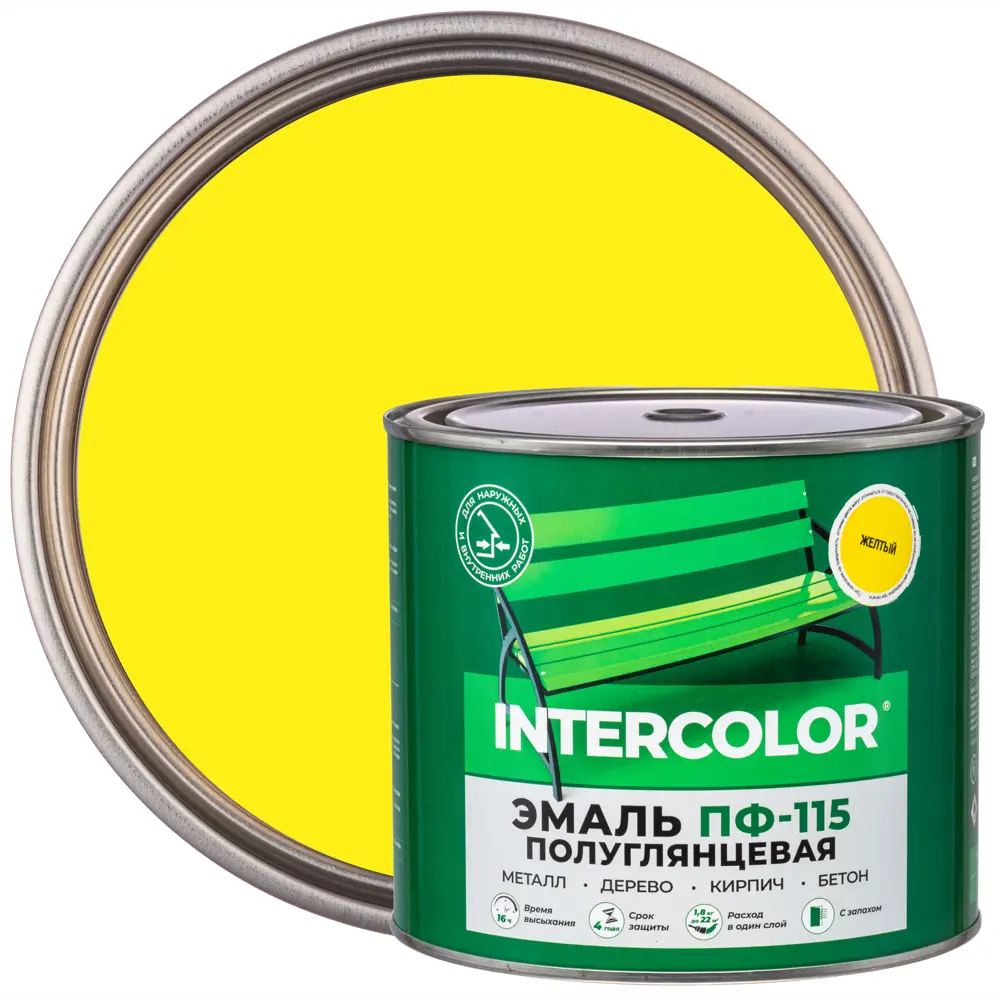 Фото Эмаль ПФ-115 Intercolor полуглянцевая цвет желтый 1.8 кг Фото Эмаль ПФ-115 Intercolor полуглянцевая цвет желтый 1.8 кг