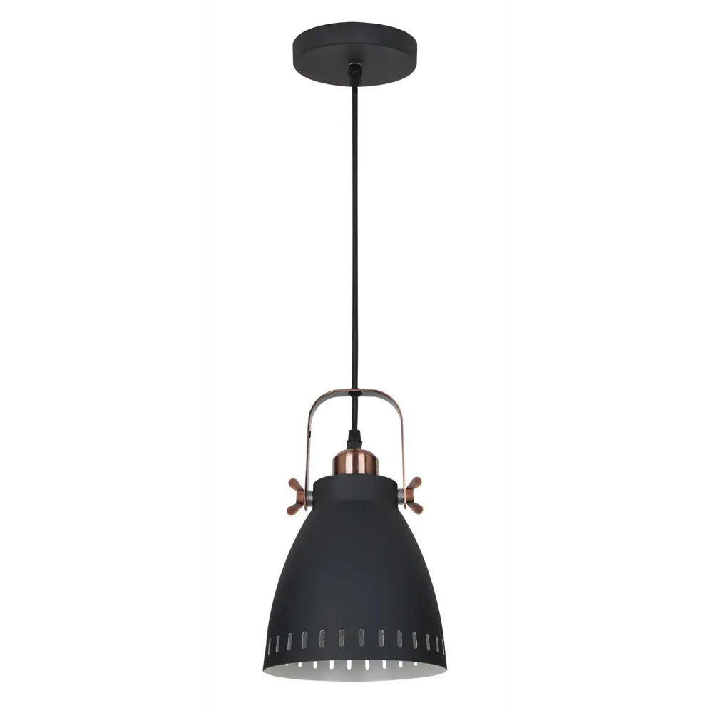 Фото Светильник подвесной Camelion New York PL-428S-1 С62 черный + медь 1х E27, 40Вт, 230В, металл Фото Светильник подвесной Camelion New York PL-428S-1 С62 черный + медь 1х E27, 40Вт, 230В, металл