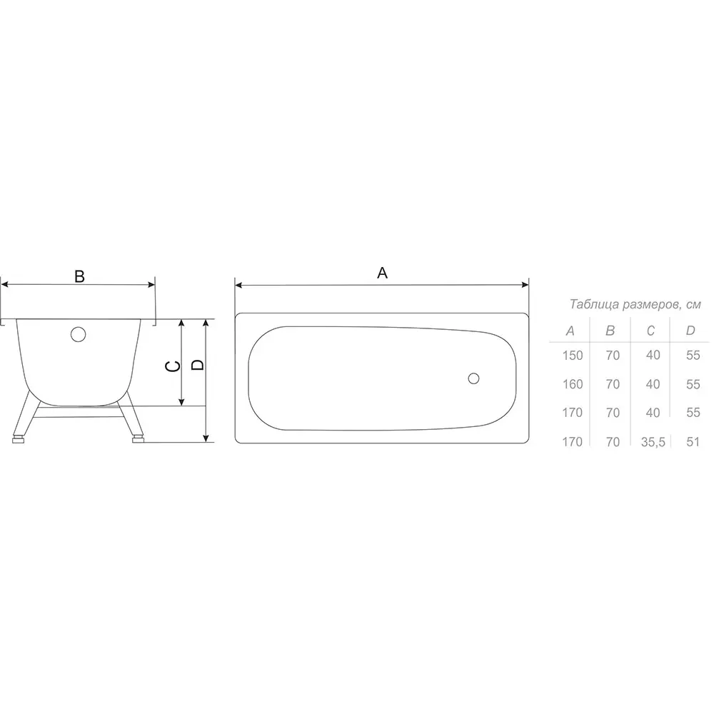 Фото 4 Ванна Antika А-60001 стальная 160x70 см