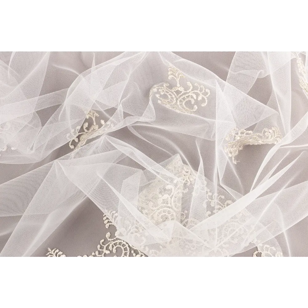 Фото 6 Тюль Элен YML1134 на шторной ленте 250x400 см, цвет капучино