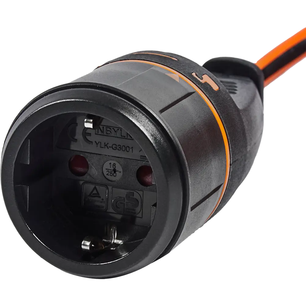 Фото 4 Удлинитель-шнур Electraline Electralock 1 розетка с заземлением 3x1.5 мм 10 м 3580 Вт цвет оранжевый/черный Фото 4 Удлинитель-шнур Electraline Electralock 1 розетка с заземлением 3x1.5 мм 10 м 3580 Вт цвет оранжевый/черный