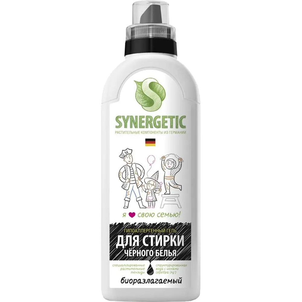 Фото Гель для стирки Synergetic для чёрного белья 0.75 л Фото Гель для стирки Synergetic для чёрного белья 0.75 л