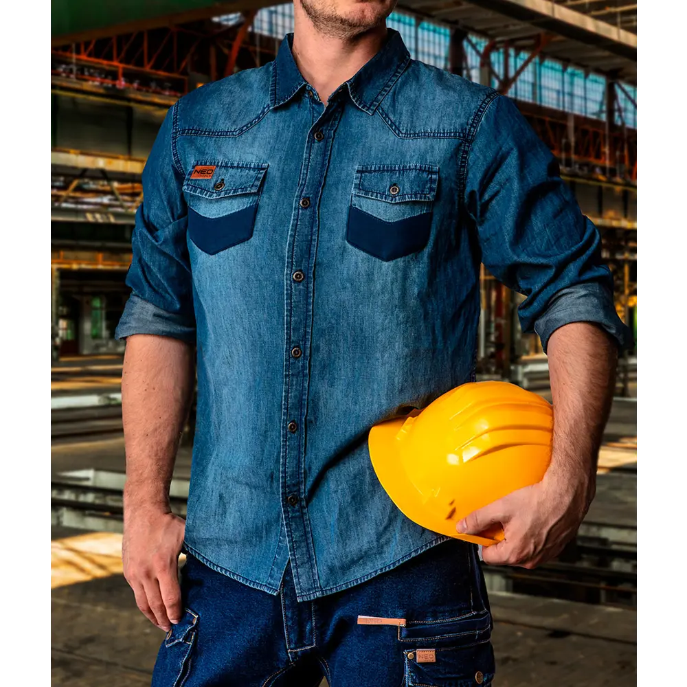 Фото 6 Рубашка Neo Tools Denim темно-синяя размер S рост 178 Фото 6 Рубашка Neo Tools Denim темно-синяя размер S рост 178