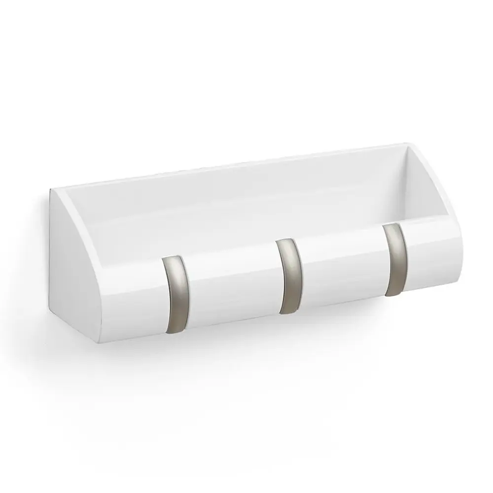 Фото Вешалка настенная 3 крючка Umbra Cubby mini металл цвет белый Фото Вешалка настенная 3 крючка Umbra Cubby mini металл цвет белый