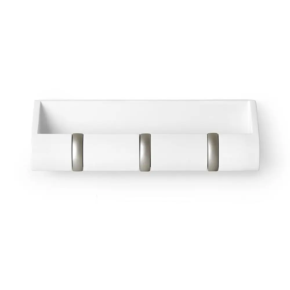 Фото 4 Вешалка настенная 3 крючка Umbra Cubby mini металл цвет белый Фото 4 Вешалка настенная 3 крючка Umbra Cubby mini металл цвет белый