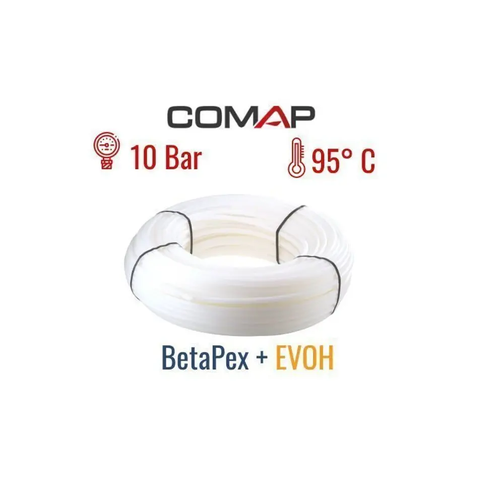Фото 2 Труба из сшитого полиэтилена для системы отопления Comap PE-Xb EVOH 25x3.5 мм PN10 бухта 50 м цвет белый Фото 2 Труба из сшитого полиэтилена для системы отопления Comap PE-Xb EVOH 25x3.5 мм PN10 бухта 50 м цвет белый