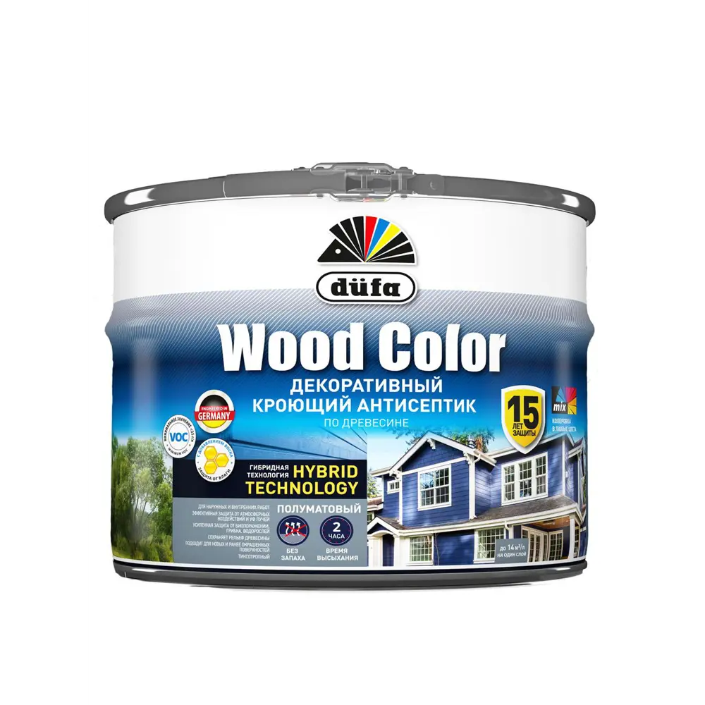 Фото Кроющий антисептик Dufa Wood Color база 1 0.9 л Фото Кроющий антисептик Dufa Wood Color база 1 0.9 л