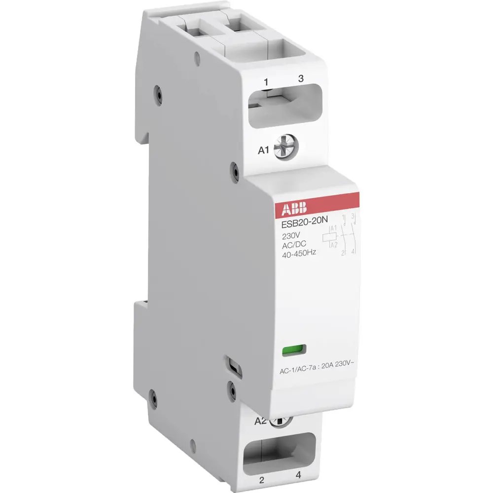 Фото Модульный контактор ABB ESB20-20N-06 20А АС-1 2НО катушка 230В AC/DC Фото Модульный контактор ABB ESB20-20N-06 20А АС-1 2НО катушка 230В AC/DC