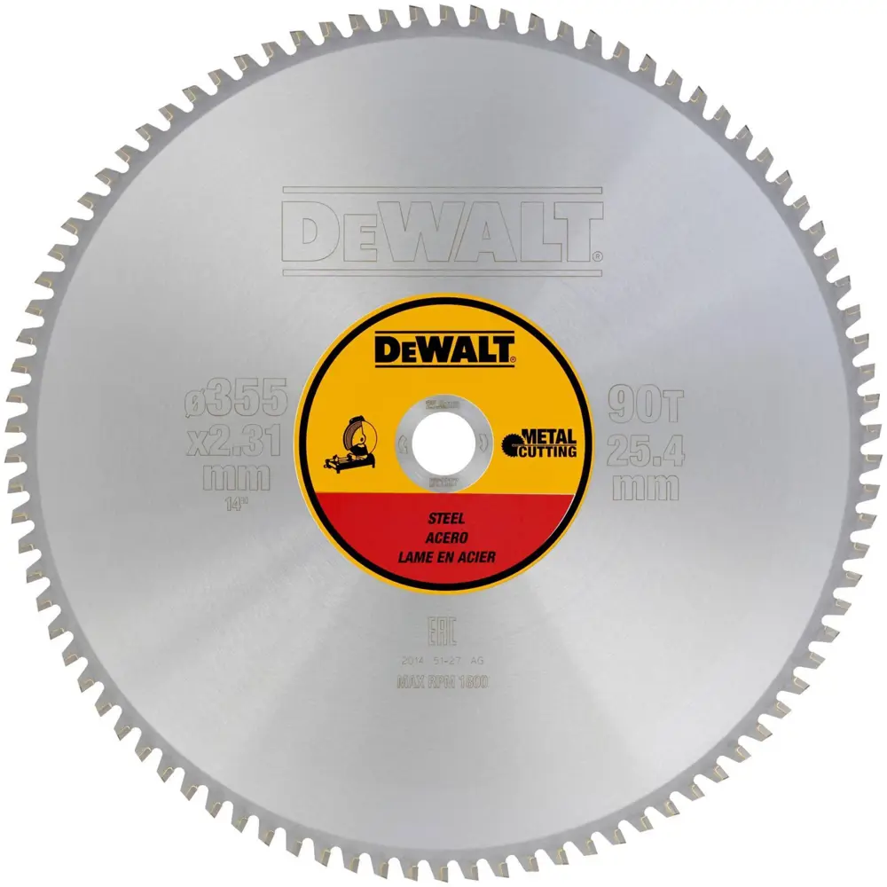 Фото 2 Диск пильный по стали Dewalt Extreme 355x25.4 мм 90 зубов DT1927-QZ Фото 2 Диск пильный по стали Dewalt Extreme 355x25.4 мм 90 зубов DT1927-QZ