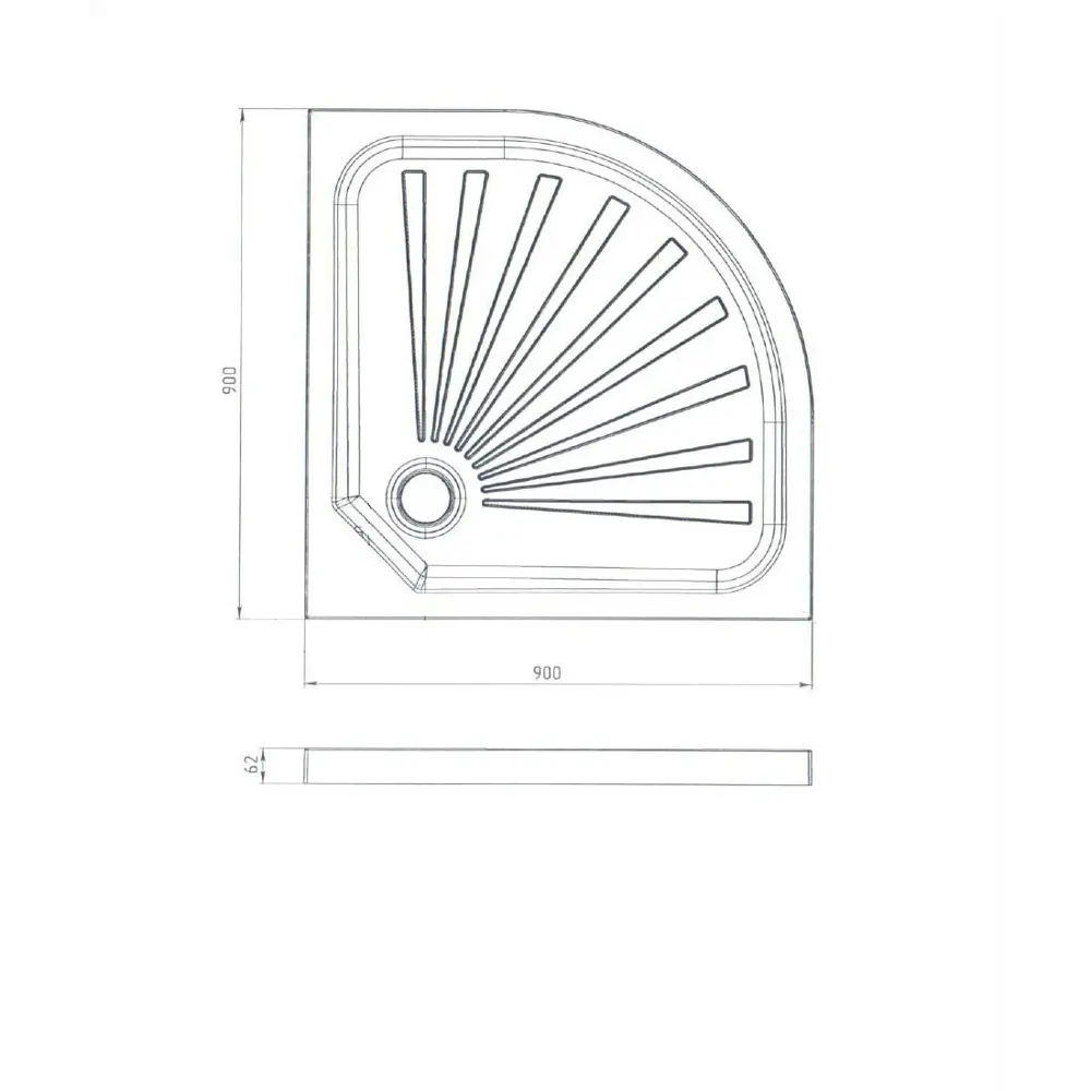 Фото 2 Душевой поддон Poseidon Modern 01мод9090н 1/4 круга 90x90 см акрил Фото 2 Душевой поддон Poseidon Modern 01мод9090н 1/4 круга 90x90 см акрил