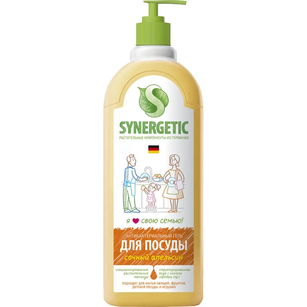 Фото Средство для мытья посуды Synergetic Апельсин 1 л Фото Средство для мытья посуды Synergetic Апельсин 1 л